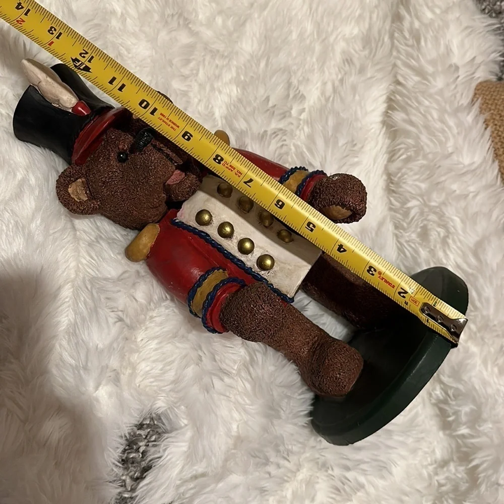 Kurt Adler Teddy Bear Soldier Nut Cracker Ceramic